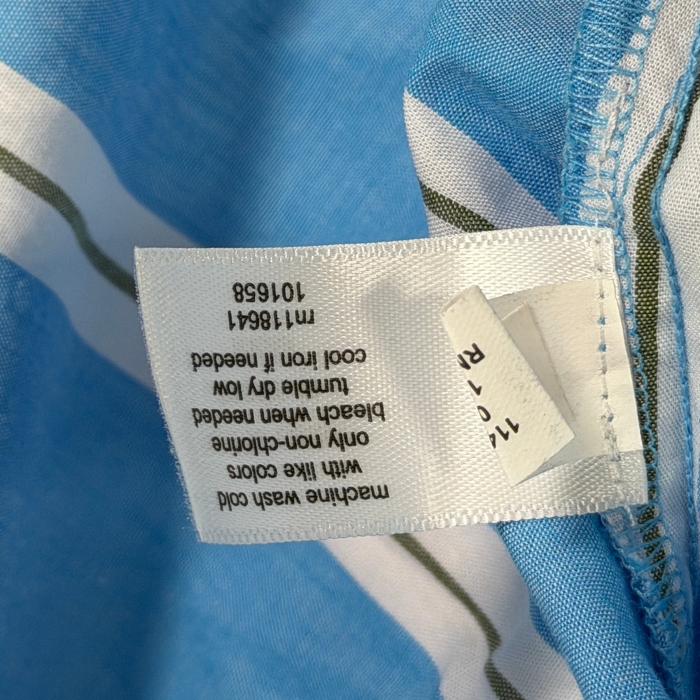 Lane Bryant Ruffle Sleeve Button Down Top Blue Stripe NWT Women's Plus Size 22 - Picture 8 of 11